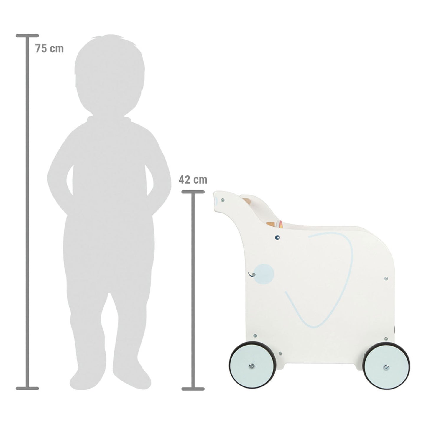 Caja de juguetes para bebés de pie pequeño elefante