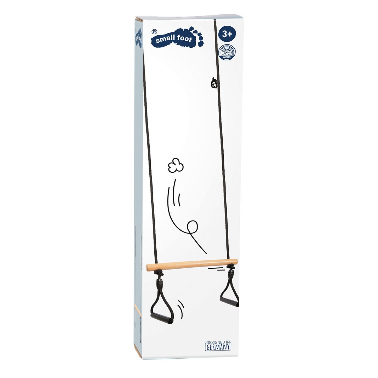 Swing trapezio in legno a piede con anelli di ginnasta Black Line