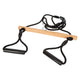 Swing trapezio in legno a piede con anelli di ginnasta Black Line