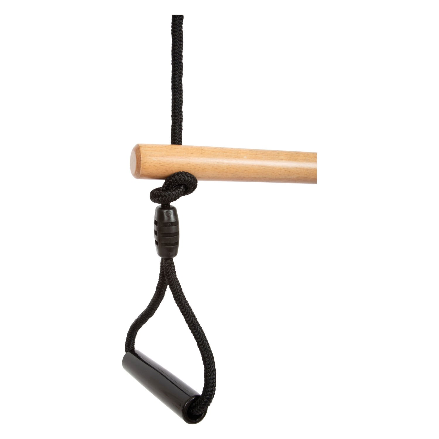 Swing trapezio in legno a piede con anelli di ginnasta Black Line