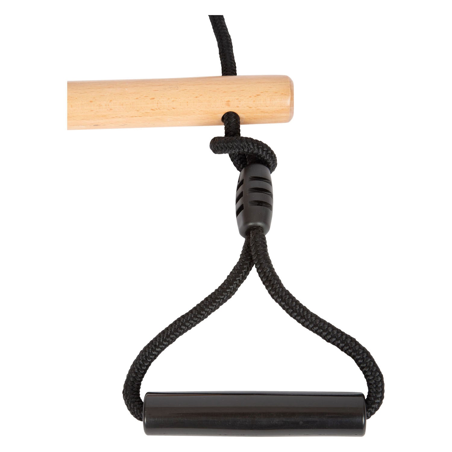 Swing trapezio in legno a piede con anelli di ginnasta Black Line