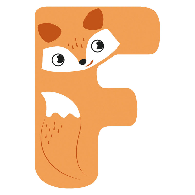 Animales de madera de pie pequeño Carta infantil F