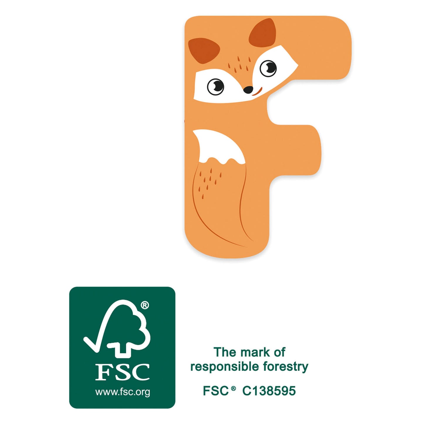 Animali in legno a piede piccoli Lettera di bambino f