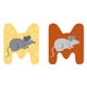 Animales de madera de pie pequeño Carta infantil M