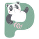 Animales de madera de pie pequeño Carta infantil P
