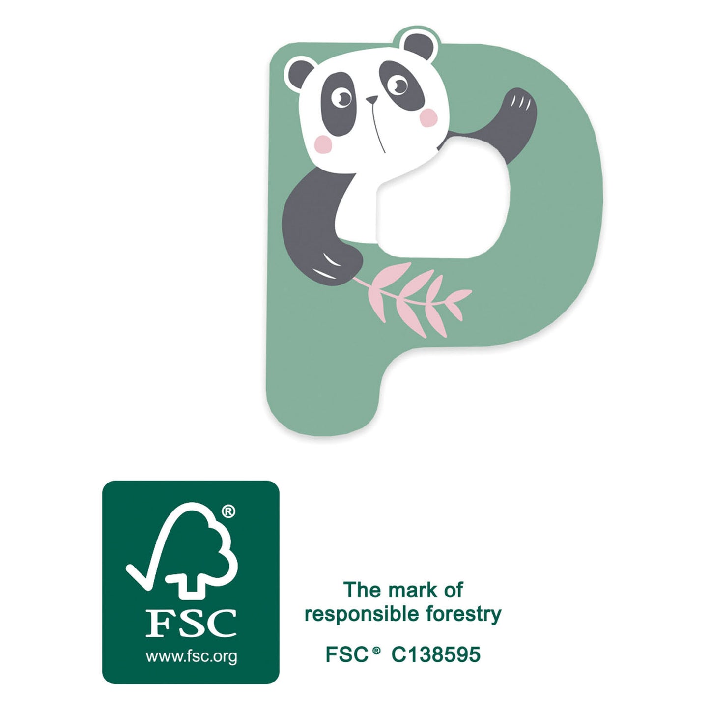 Animales de madera de pie pequeño Carta infantil P