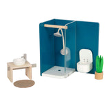 Muebles de casa de muñecas de madera de pie pequeño baño - afbeelding 1