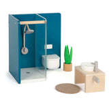 Muebles de casa de muñecas de madera de pie pequeño baño - afbeelding 2