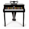 Piano de madera de madera de pie pequeña piano negro