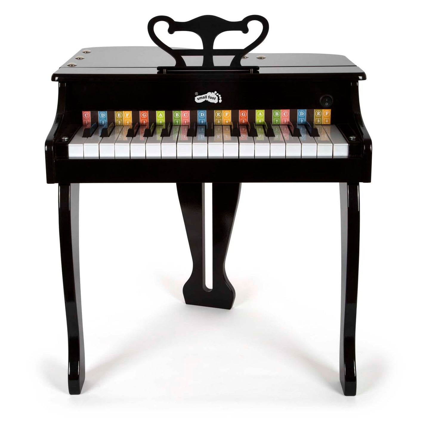 Piano de madera de madera de pie pequeña piano negro