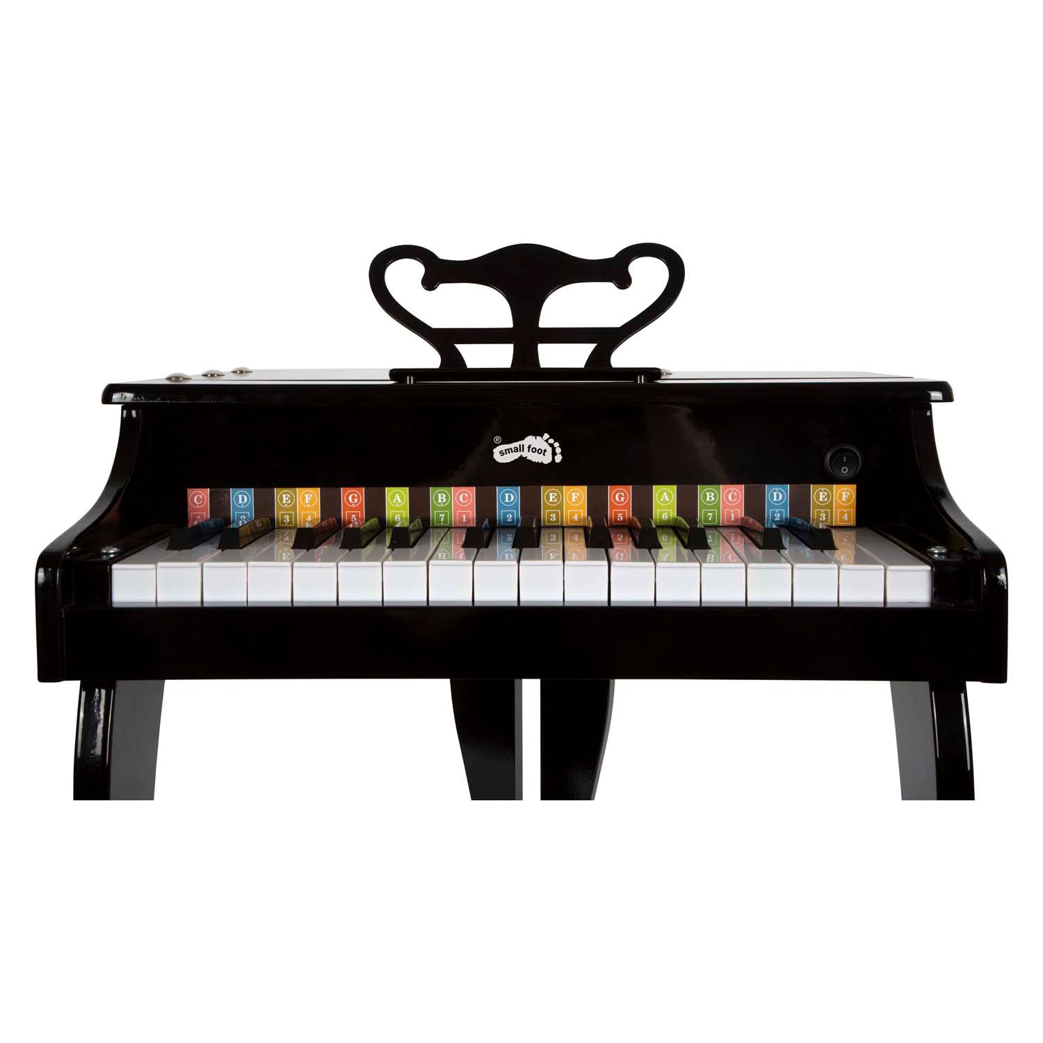 Piano de madera de madera de pie pequeña piano negro
