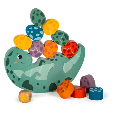 Gioco di bilanciamento in legno di piccoli piedi Dino, 14dlg.