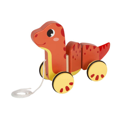 Figura de caminata de madera de pie pequeño dino