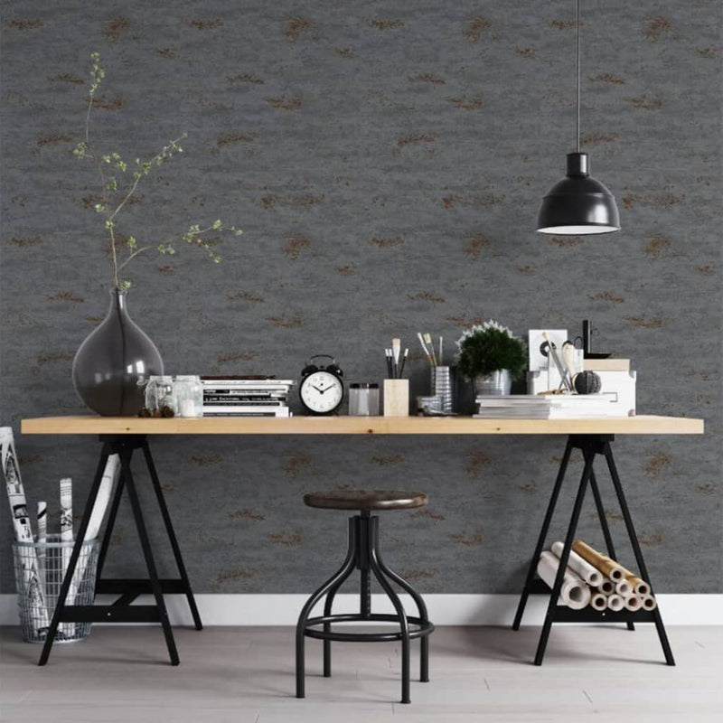 North Wall Noordwand Wallpaper topchic cemento grigio scuro