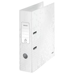 Leitz ordner 10050001 karton 80g m2 a4 breedte 8cm parelwit grijpgat rugetiket