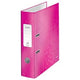 Leitz ordner 10050023 karton 80g m2 a4 breedte 8cm roze grijpgat rugetiket