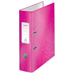 Ordner leitz 10050023 cartón 80g m2 a4 ancho 8cm rosa agujero de agarre lomo etiqueta