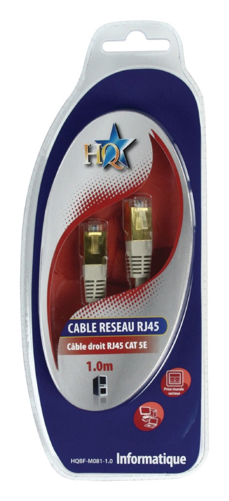 HQ HQ HQ HQBF-M081-1.0 Cavo di rete UTP CAT5E RJ45 (8 8) MASCHIO RJ45 (8 8) MASCHIO 1,00 M GRIGIO