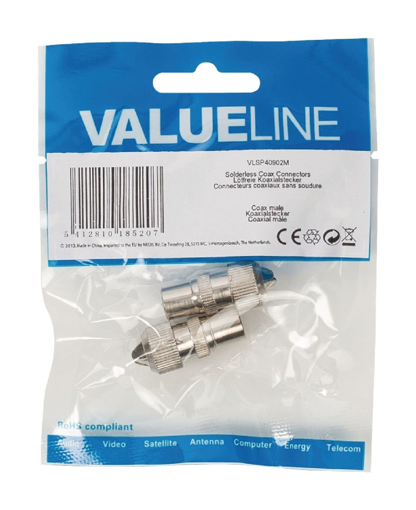 Valueline Valueline VLSP40902M Conectores Coax United Coax Metal