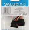 Valueline Valueline VLCP73520V015 SIPTURA INTERNA Cable de cable Molex macho 2x SATA 15 pines Hembra 0.15 M Multicolor