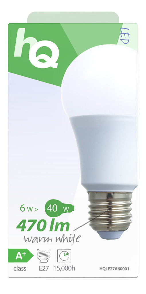 HQ HQ HQLE27A60001 LED LAMPAGGIO A60 E27 6.5 W 470 LM 2 700 K