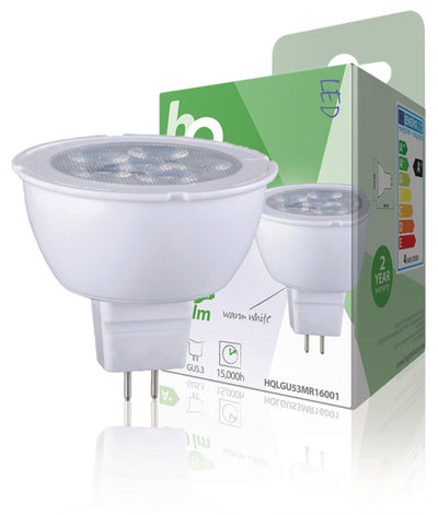 HQ HQLGU53 MR16001 Lámpara LED MR16 GU5.3 4W 250 LM 2 700 K