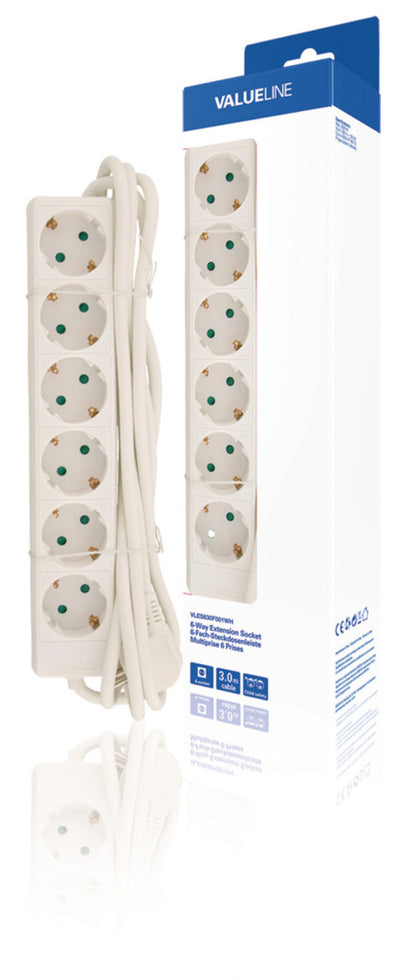 Valueline Valueline VLES630F001WH Caja de envío de 6 vías 3.00 m White
