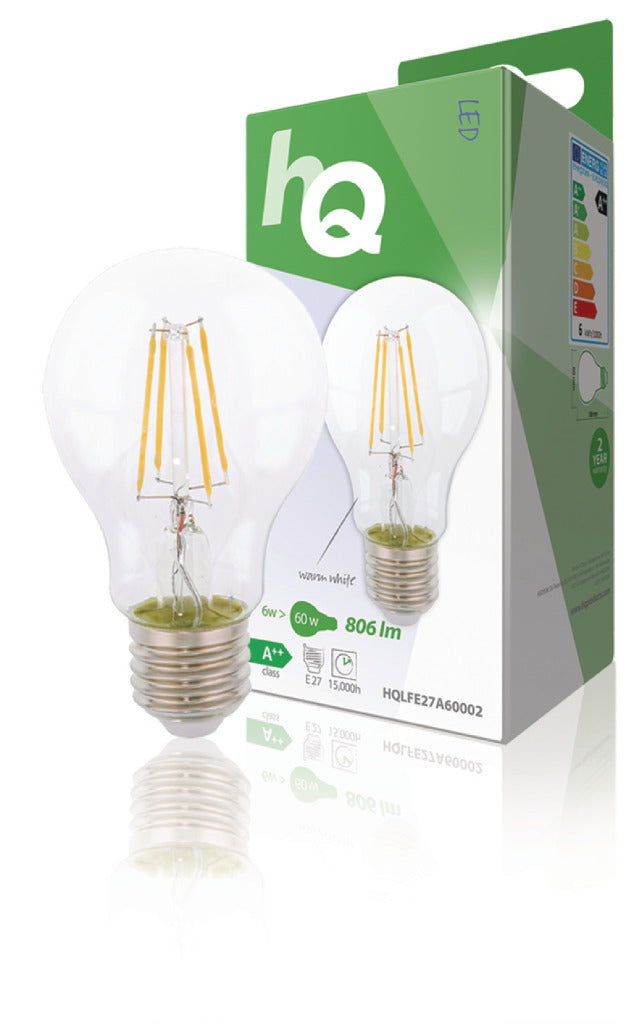 HQ HQ HQLFE27A60002 LAD FILAMENT RETRO LED E27 A60 6 W 806 LM 2700 K