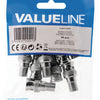 Valueline vlsp41965m antenne adapter bnc male - f-connector female zilver