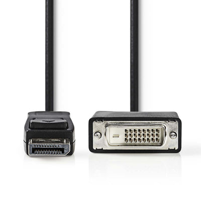 Nedis CCGP37200BK20 DisplayPort DVI Cavo DisplayPort Male DVI-D 24+1-pin maschio 2,0 m nero