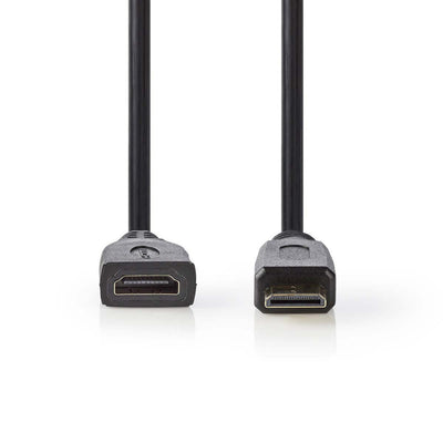 Nedis CVGP34590BK02 Cavo HDMI ad alta velocità con Ethernet HDMI-Mini-Connector HDMI femmina 0,2 m nero