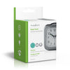 NEDIS CLDK005GY Reloj de escritorio analógico con alarma cuadrada gris