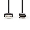NEDIS CCGP60600BK01 USB 2.0 CABLE Tipo-C Macho Male 0.1 M Negro