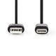 NEDIS CCGP60600BK01 USB 2.0 CABLE Tipo-C Macho Male 0.1 M Negro