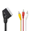 NEDIS CVGP31130BK10 Switchable Scart Cable SCART Male 3x RCA Male 1.0 M Negro