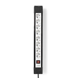 Nedis stekkerdoos exso830f1pro wit, zwart - afbeelding 1