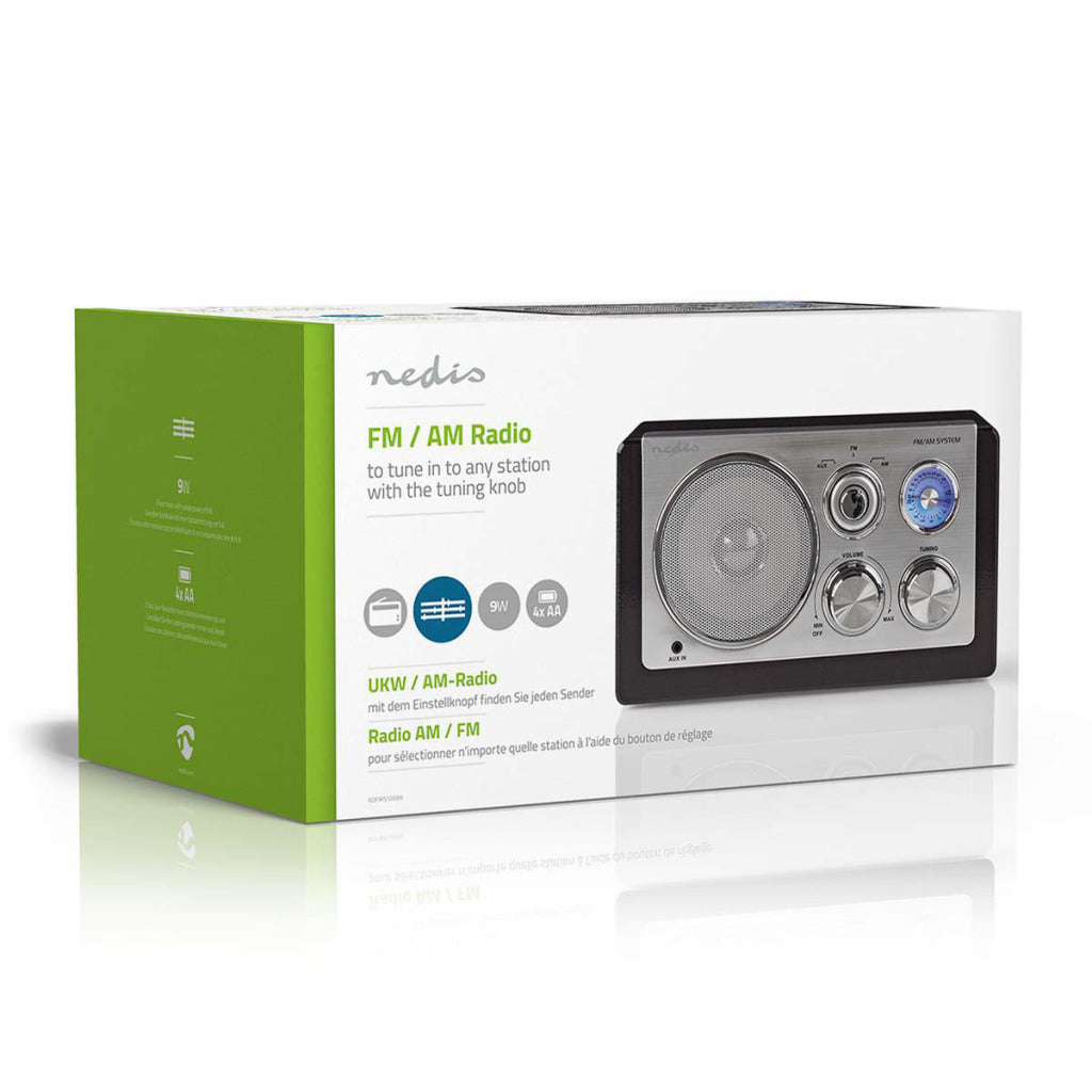 Nedis RDFM5100bk FM-Radio 9 W Tuning analogico Design retrò nero