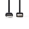 NEDIS CCGT60010BK30 CABLE USB 2.0 A USB masculino A Hembra de 3.0 m Negro