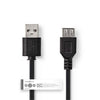 NEDIS CCGT60010BK30 CABLE USB 2.0 A USB masculino A Hembra de 3.0 m Negro