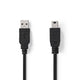 NEDIS CCGT60300BK10 CABLE USB 2.0 A MINI MINI MINI 5 PINES HOMBRO 1.0 M NEGRO
