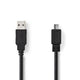 NEDIS CCGT60500BK20 CABLE USB 2.0 A MICALE B Male 2.0 m Negro