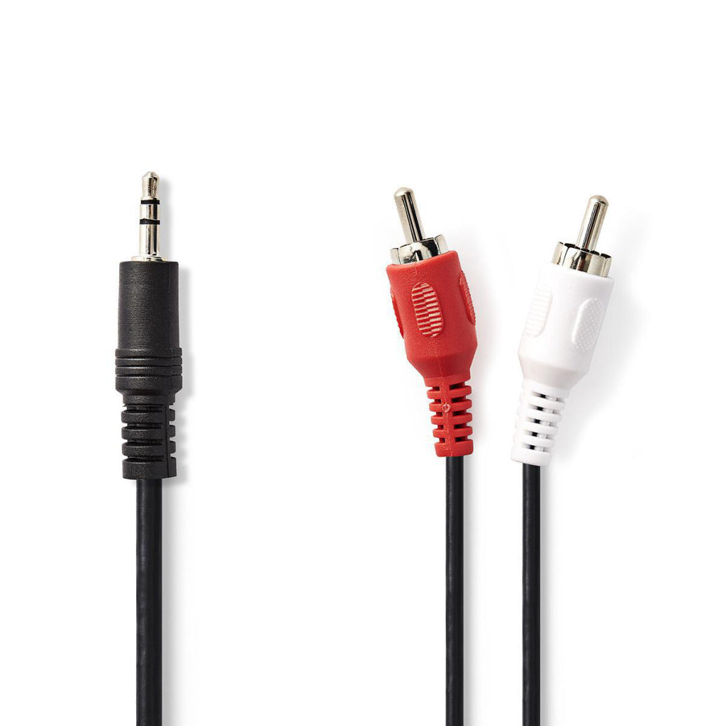 NEDIS CAGT22200BK15 Cable de audio estéreo 3.5 mm macho 2x RCA macho 1.5 m negro