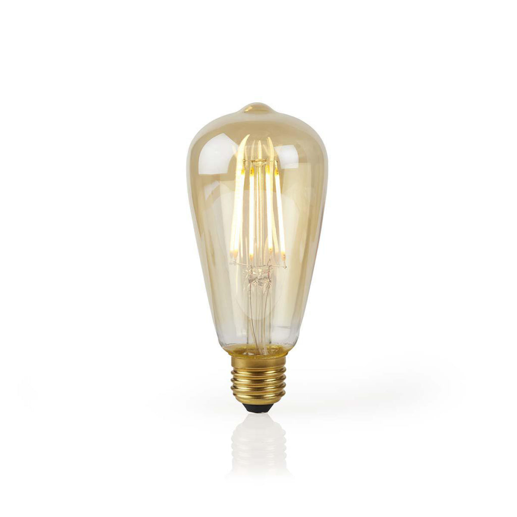NEDIS WIFILF10GDST64 Lámpara LED Wi-Fi con filamento E27 ST64 5 W 500 LM