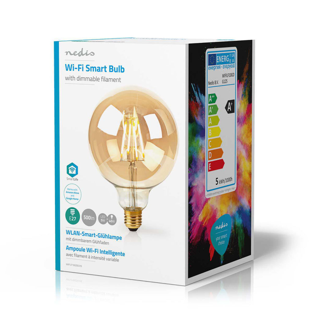 Nedis Wifilf10gdg125 Lampada LED Wi-Fi con filamento E27 125 mm 5 W 500 LM