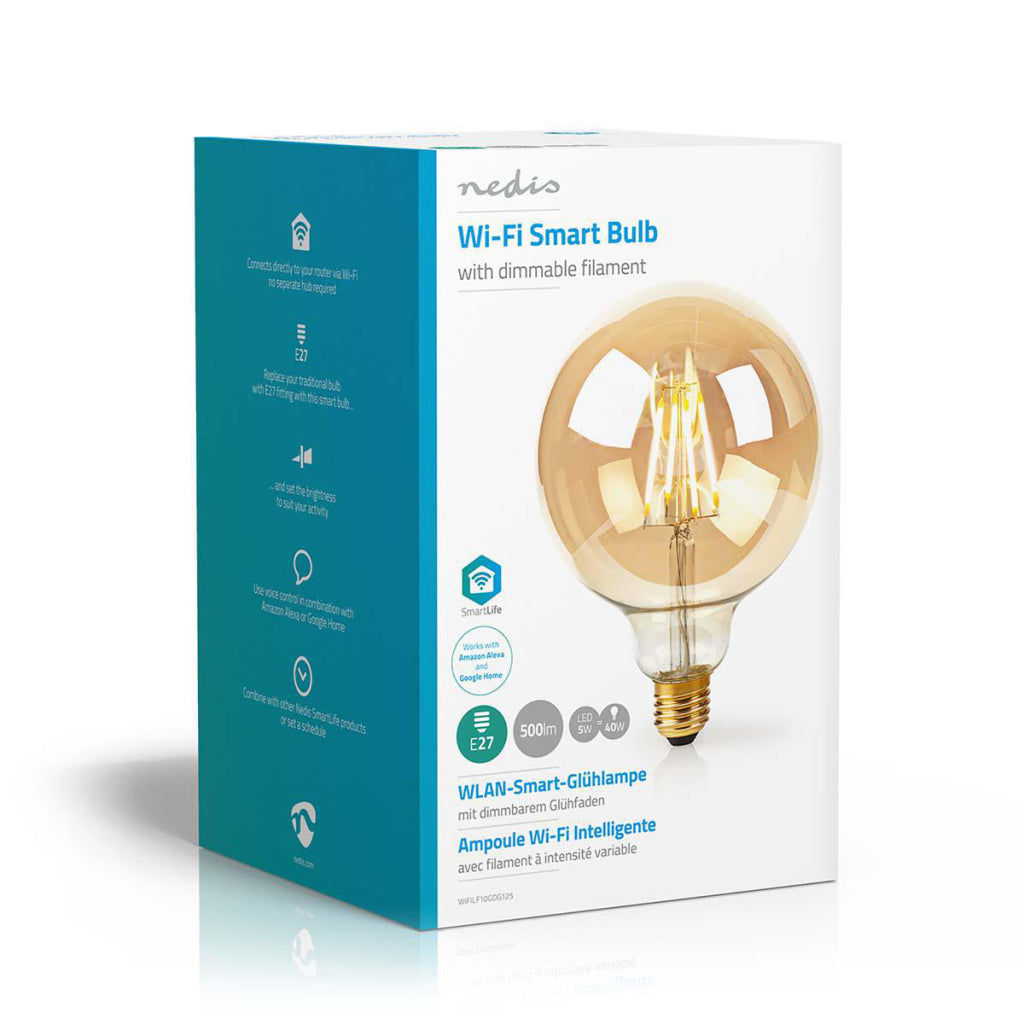 Nedis Wifilf10gdg125 Lampada LED Wi-Fi con filamento E27 125 mm 5 W 500 LM