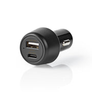 Nedis ccpd18w100bk autolader 3,0 a usb-a usb-c power delivery 18 w zwart - afbeelding 5