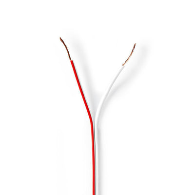 Nedis CAGW0500WT1000 Cavo altoparlante 2x 0,50 mm2 100 m pacchetto di lamina bianca bianca