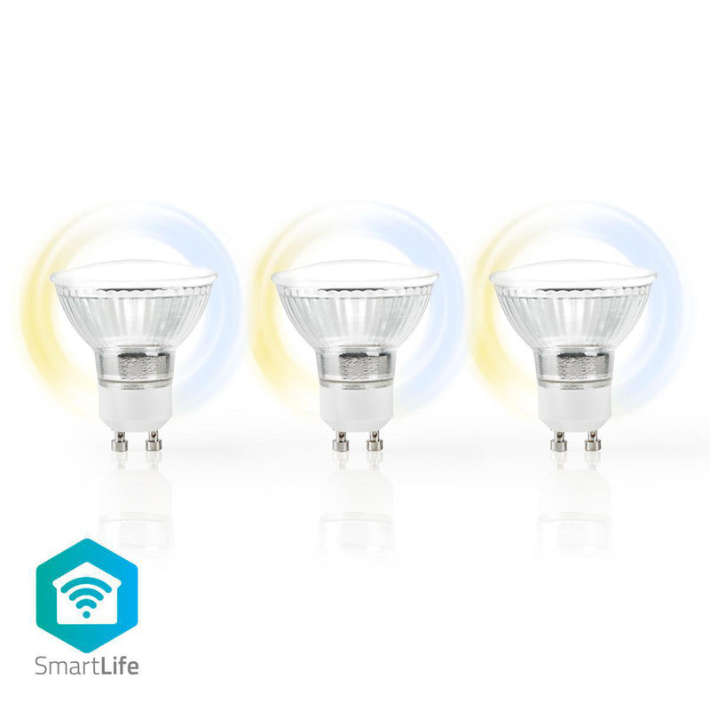 Nedis wifilw30crgu10 wi-fi smart led-lamp warm tot koel wit gu10 3-pack