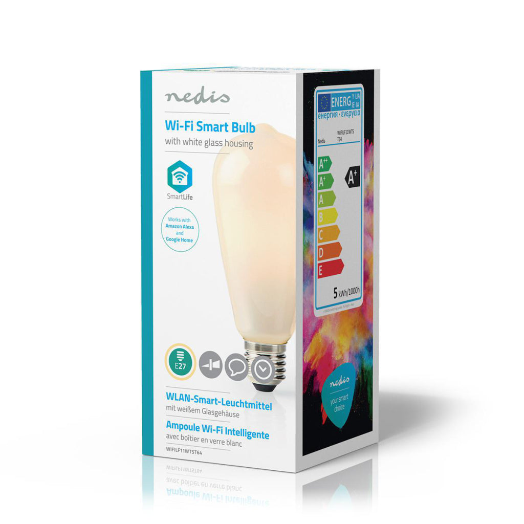 Nedis wifilf11wtst64 wi-fi smart led-lamp e27 st64 5 w 500 lm wit