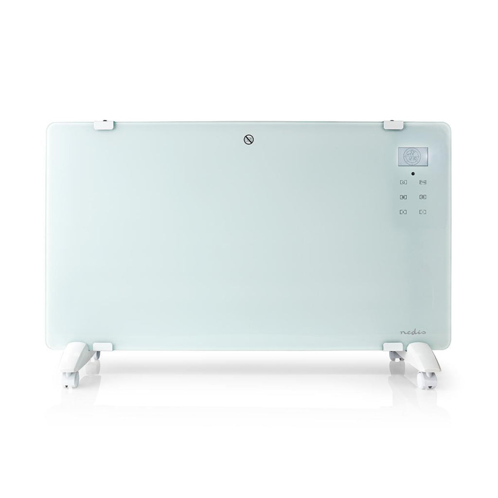 Nedis wifihtpl20fwt estufa de convector inteligente con panel frontal de vidrio de termostato Wi-Fi 2000 W White